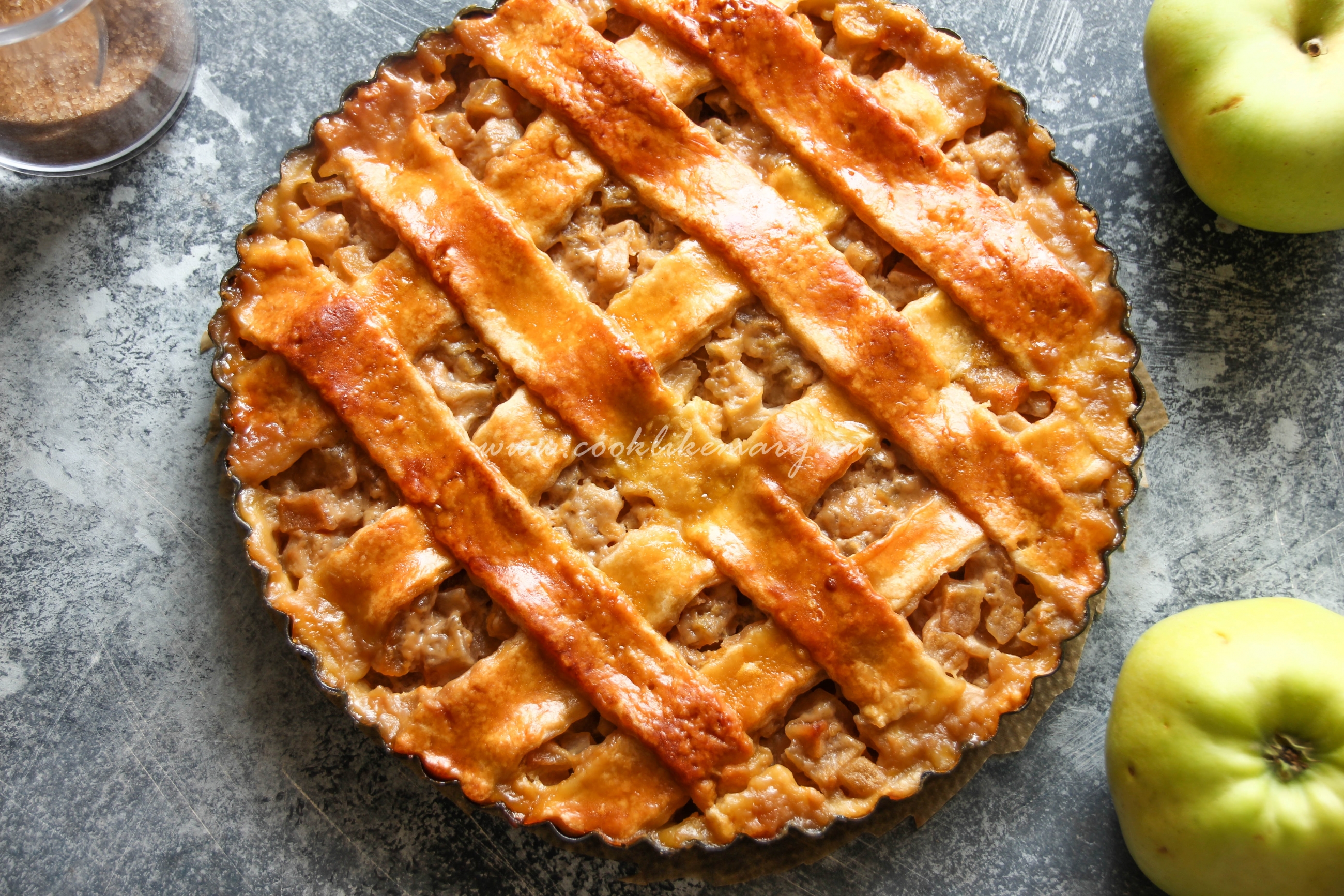Яблочный пирог с карамелью перевертыш рецепт фото пошагово и видео