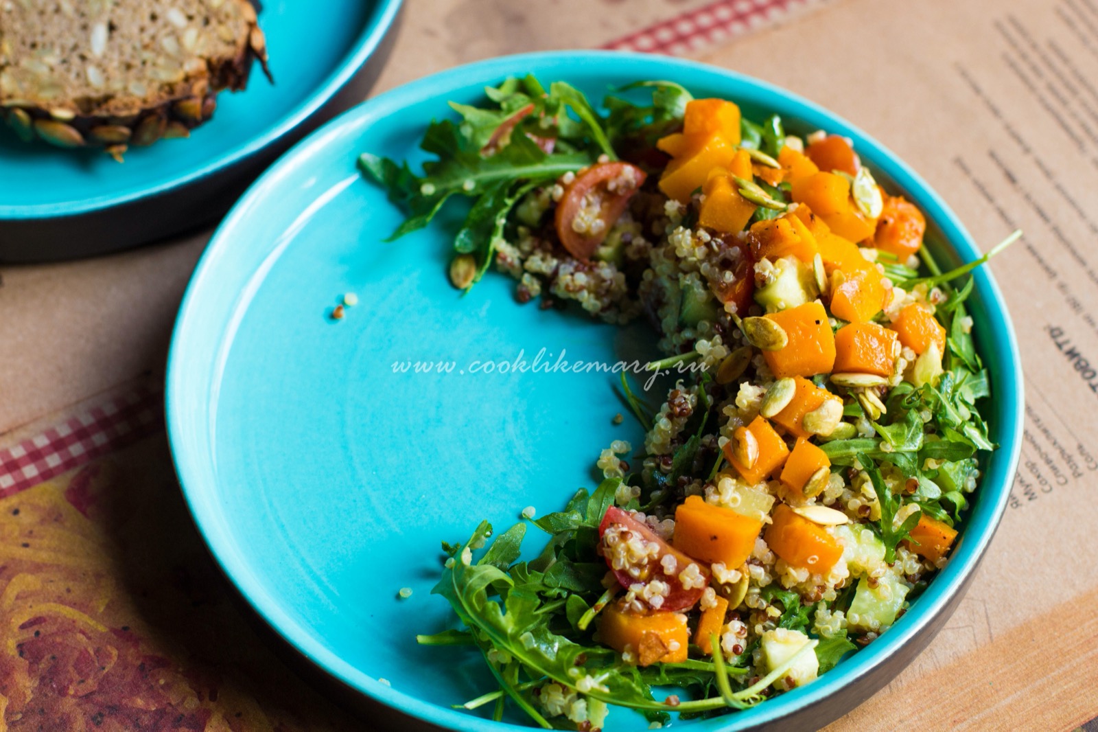 Салат с запеченной тыквой – пошаговый рецепт приготовления с фото