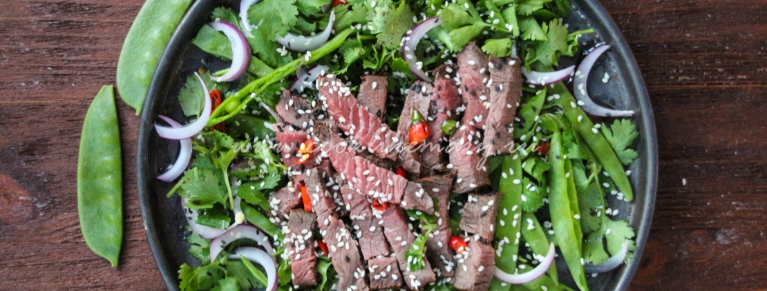 Салат тайский с говядиной рецепт с фото (Nam tok)