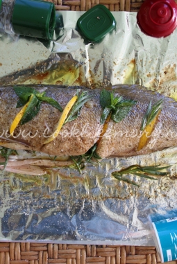 Рыба с пряными травами в бальзамическом уксусе