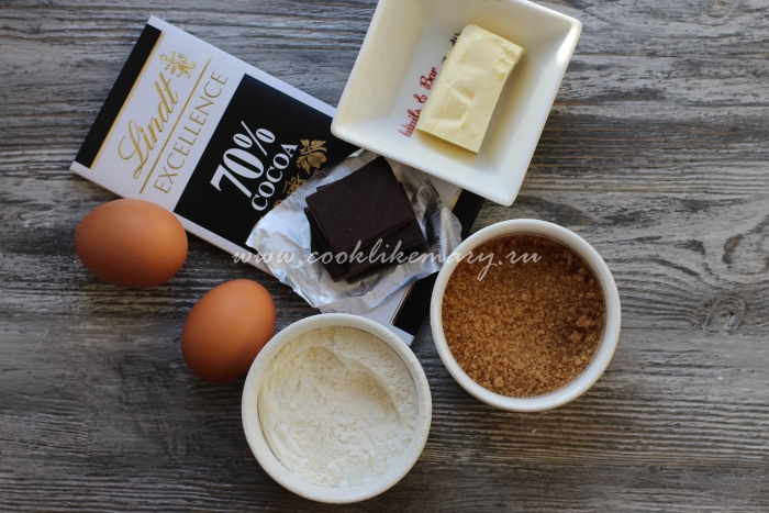 Ингредиенты по рецепту шоколадного фондана в домашних условиях